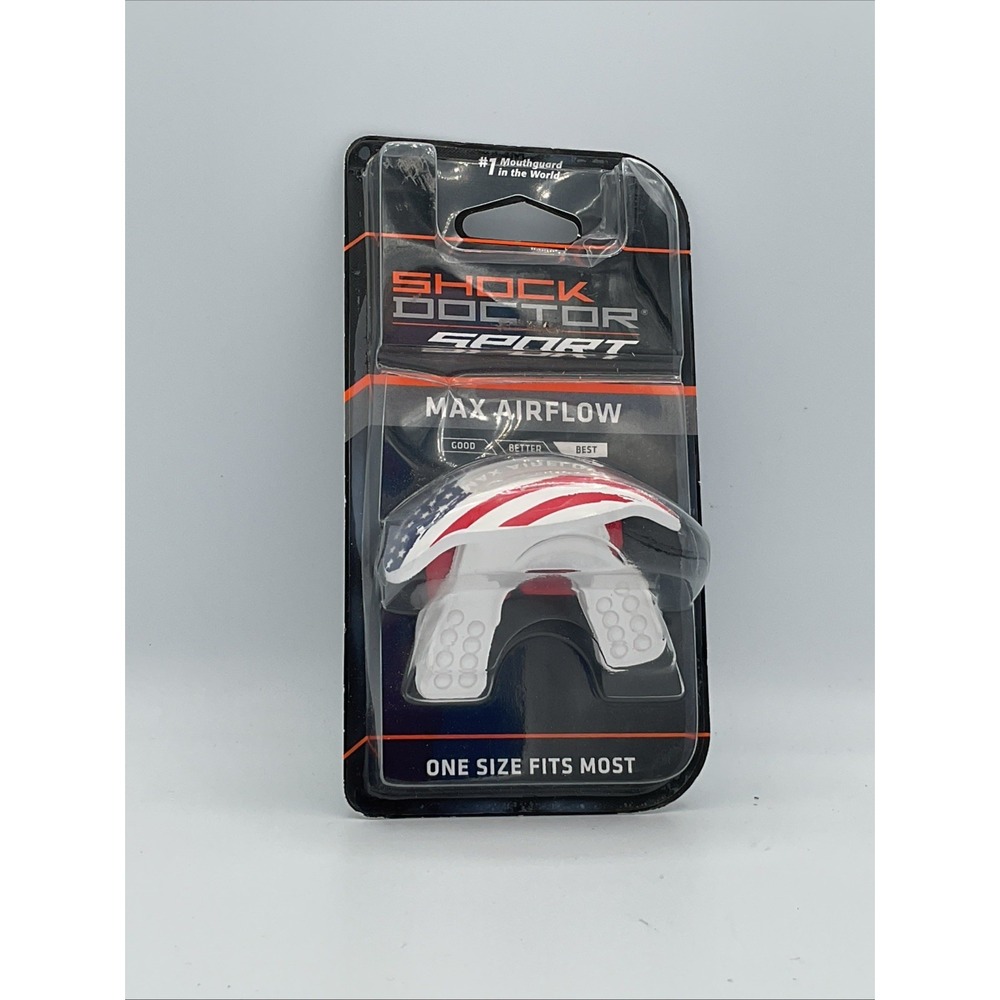 Shock Doctor Max Airflow Football Lip Guard American Flag Mouthguard New
